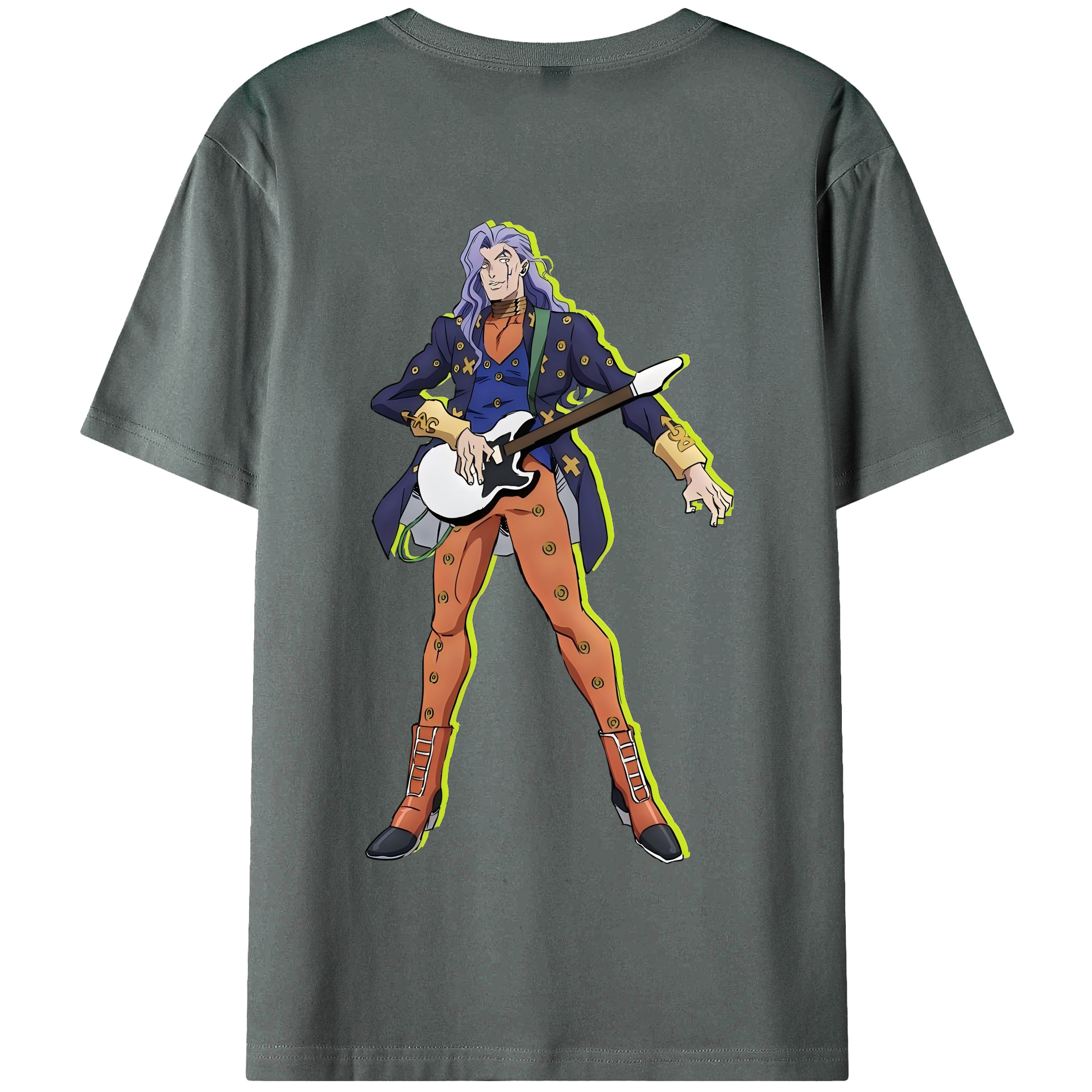 （画像用） ジョジョの奇妙な冒険 おといし あきら JoJo's Bizarre Adventure Akira Otoishi 綿100％半袖Tシャツ（背面プリント）